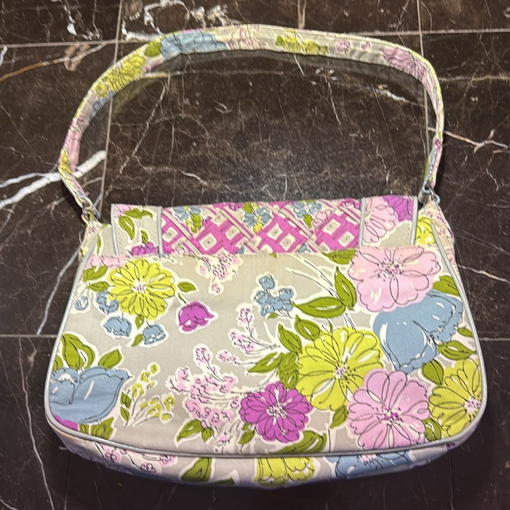 Vera Bradley green purple blue and pink handbag - Picture 4 of 6